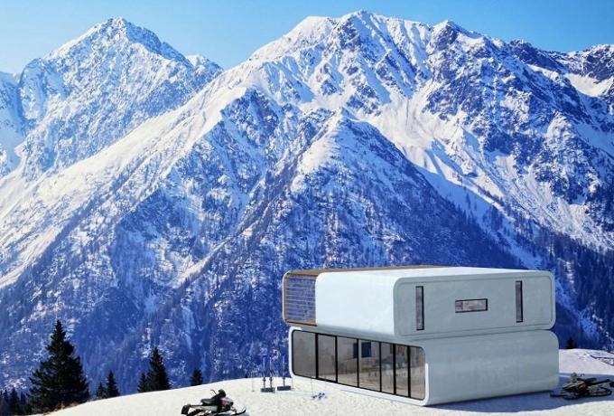 Coodo - modułowy dom, który można umieścić na w górach.