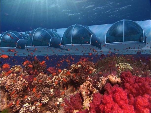 Podwodny hotel w archipelagu Fidżi. | Zdjęcie: s-media-cache-ak0.pinimg.com.