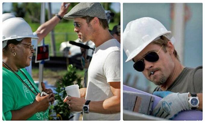 Brad Pitt wzięli aktywny udział w organizacji budowy dla ludzi dotkniętych przez huragan.