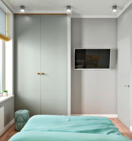 Dvushka 37 m² składa się z sypialni, w kuchni, którego wnętrze jest łatwe do powtórzenia