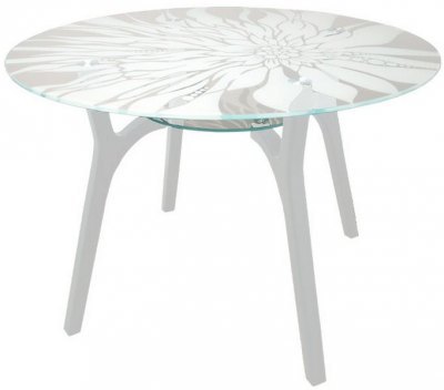 Zaprojektowany wzorzysty stół kuchenny ze szkła