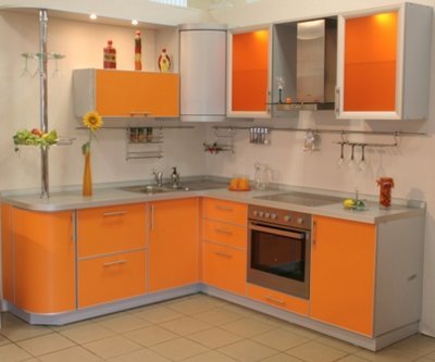 pomarańczowy projekt kuchni