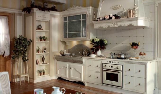 Kuchnia rustykalna (44 zdjęcia): instrukcje wideo dotyczące dekorowania wnętrza własnymi rękami, jakie meble, zasłony, odbiór, cena, zdjęcie