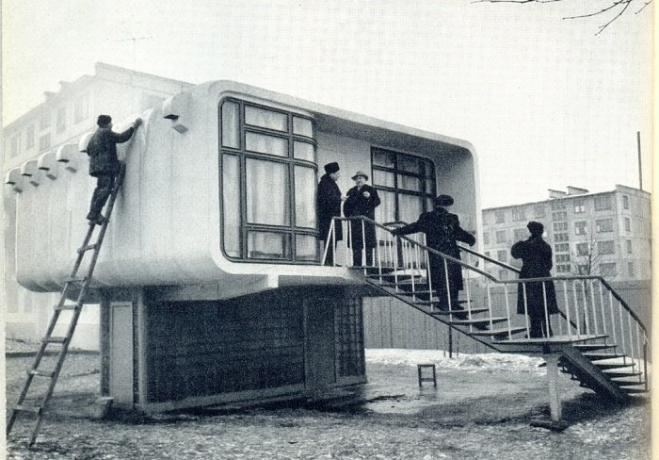 Eksperymentalna plastikowy dom, zbudowany w ZSRR w 1961 roku.
