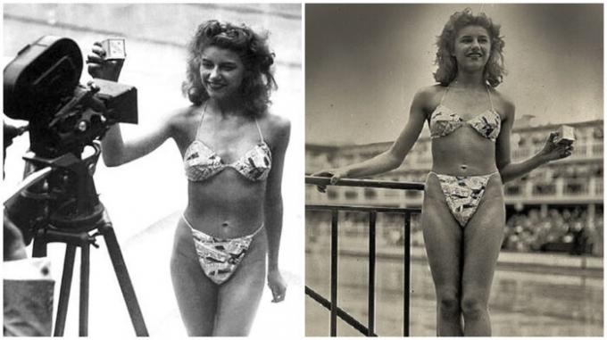 19-letnia tancerka Micheline Bernardini - jedyny, który zgodził się zbezcześcić w bikini (1946).