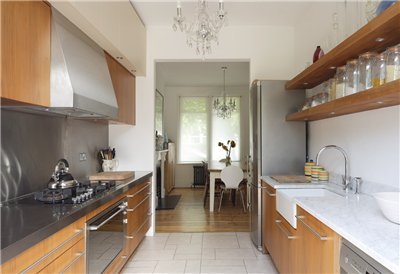 Długa wąska kuchnia - układ (41 zdjęć) wygodnej przestrzeni