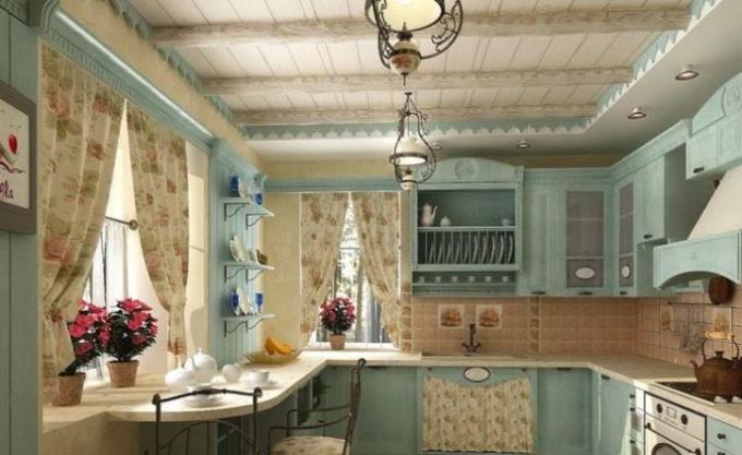Wnętrze kuchni w drewnianym domu (57 zdjęć): instrukcje wideo do dekoracji domu wiejskiego z baru własnymi rękami, cena, zdjęcie