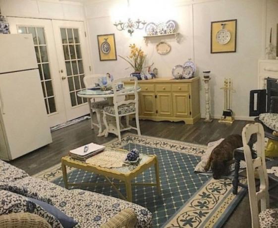 Zachować stare malowane meble i pomysłowo opracowany pokój w stylu vintage.