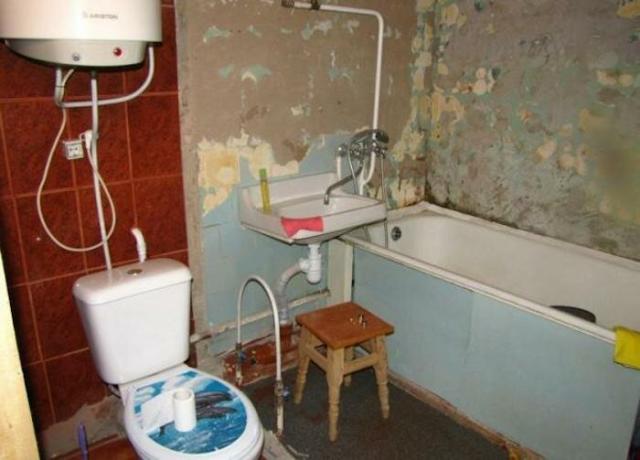 Małe łazienki w „Chruszczow” odgrywała rolę.